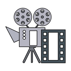 Poster - cinema projector and movie tape icon