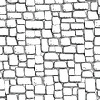 Seamless stonework pattern/ Black and white stone wall texture/ Cobblestone pavement background/ Hand drawn vector illustration