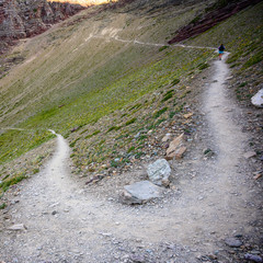 Poster - Hiker Passing Switchback