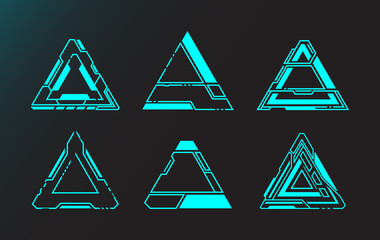 Wall Mural - Triangle shape abstract technology future interface hud.