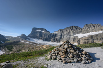 Poster - Large Rock Carin At Grinnell Glacier