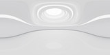Fototapeta  - Full 360 degree equirectangular panorama hdri of modern futuristic white building interior 3d render illustration