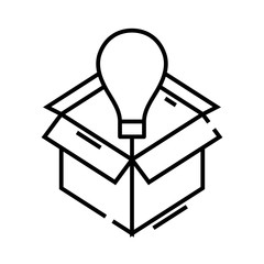 Idea box line icon, concept sign, outline vector illustration, linear symbol.