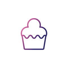 Sticker - delicious and fresh cupcake,gradient style icon
