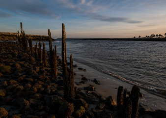 Wall Mural - Sunset at low tide on Drakes Island looking into Wells Harbor - Wells, Maine.