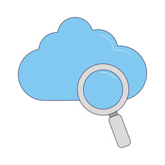 Wall Mural - cloud and magnifying glass icon, colorful design