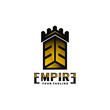 empire castle with initial E  vector logo design
