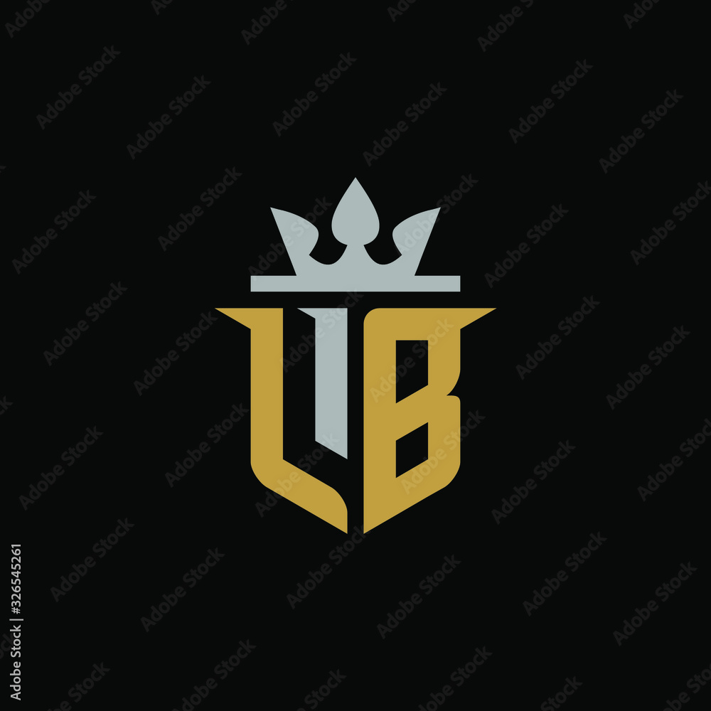Initial Letter LB with Shield King Logo Design Stock Vector | Adobe Stock