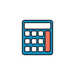 Canvas Print - calculator math finance, line style icon