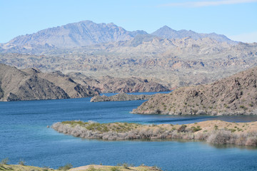 Wall Mural - Beautiful view of Lake Mohave on the Arizona Nevada border, in the Lake Mead National Recreation Area. Mohave County, Arizona USA
