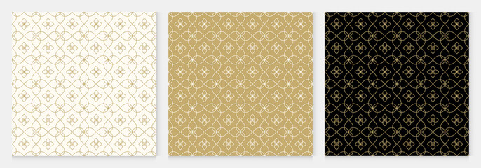 Fototapete - Background pattern seamless geometric line floral design abstract gold luxury color vector. Christmas background.