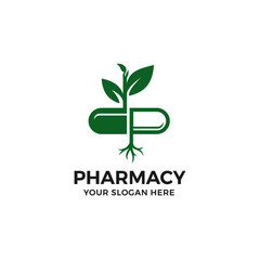 Pharmacy nature logo vector