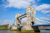 Fototapeta Londyn - Tower Bridge crossing the River Thames in London, United Kingdom