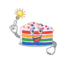 Poster - a clever rainbow cake cartoon character style have an idea gesture