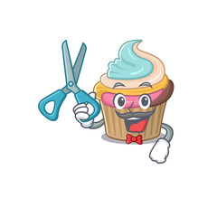 Sticker - Cartoon character of Sporty Barber rainbow cupcake design style