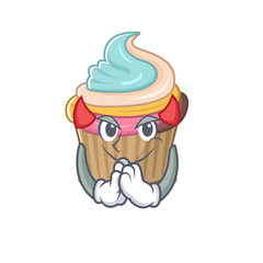 Sticker - Devil rainbow cupcake Cartoon in character design