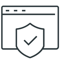 Poster - online security black line icon on white background