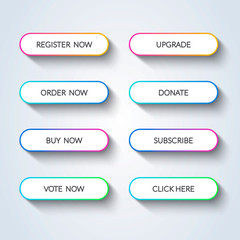 Wall Mural - vector illustration call to action buttons set. button with colorful gradient.