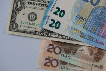 Mix of paper banknotes