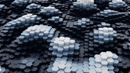 Poster - White hexagon with space