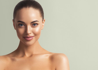 Wall Mural - beautiful woman cosmetic concept natural beauty female spa healthy skin and hair