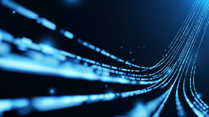 Fototapete - Virtual data transfer in network and internet
