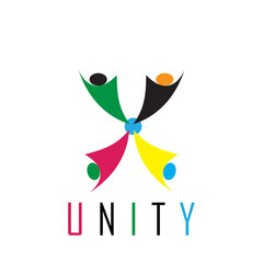 Wall Mural - Abstract symbol design of unity icon with colors