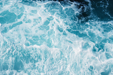   sea water with white wave for background
