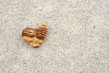Stone Striped Heart In The Sand