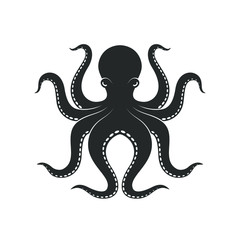 Poster - Octopus graphic icon. Octopus sign isolated on white background. Sea life symbol. Vector illustration