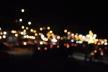 Wall Mural - Night city light - bokeh background on this photo	