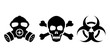 Toxic danger symbols set, vector illustrations