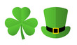 © Arcady - St Patrick's day symbols, clover and leprechaun hat