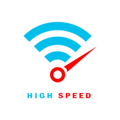 Poster - Fast wi-fi internet connection vector logo