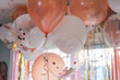 pink and white party balloons