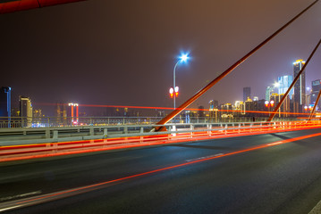 Wall Mural - Expressway on Yangtze River Bridge and Modern City Scenery in Chongqing, China