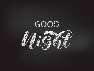 Wall Mural - Good night brush lettering. Vector stock illustration for card or poster