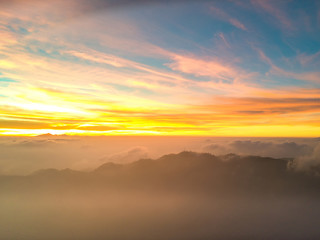 Wall Mural - aerial view of mountain with beautiful scenery.