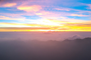 Wall Mural - aerial view of mountain with beautiful scenery.