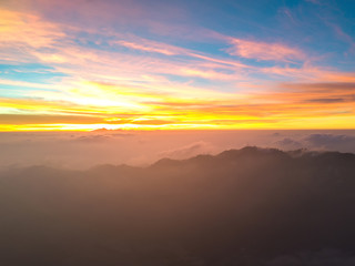 Wall Mural - aerial view of mountain with beautiful scenery.