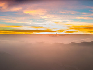 Wall Mural - aerial view of mountain with beautiful scenery.