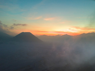 Wall Mural - aerial view of mountain with beautiful scenery.