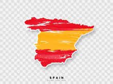 Spain . Painted In Watercolor Paint Colors In The National Flag.