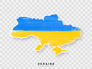 Wall Mural - Ukraine detailed map with flag of country. Painted in watercolor paint colors in the national flag.