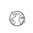 © devitaayu - hand drawn Globe icon. Vector illustration. Flat doodle design. cartoon style vector isolated