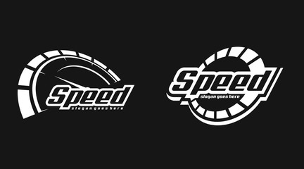 Flat speed logo concept vector. Retro  speed logo vector