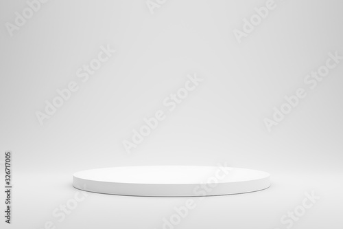 Cuadros en Lienzo Empty podium or pedestal display on white background with cylinder stand concept