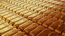 Close-up 3D Animation View Of Fine Gold Bars.