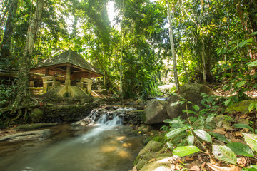 Canvas Print - Kathu Waterfall in the tropical forest area In Asia, suitable for walks, nature walks and hiking, adventure photography Of the national park Phuket Thailand,Suitable for travel and leisure.