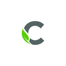 Initial Letter C With Leaf Logo Design